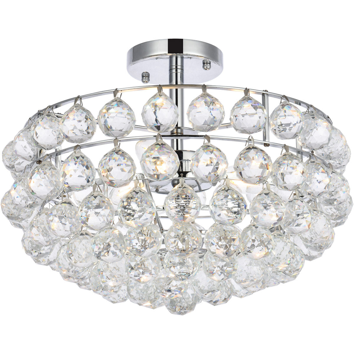 Savannah 3 Light 16 inch Chrome Flush Mount Ceiling Light