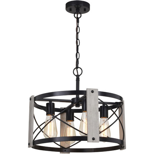 Burien LED 18 inch Black and Washed Ash Pendant Ceiling Light