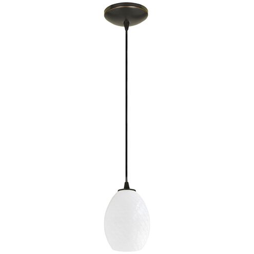 Brandy FireBird LED 6 inch Oil Rubbed Bronze Pendant Ceiling Light in White Firebird