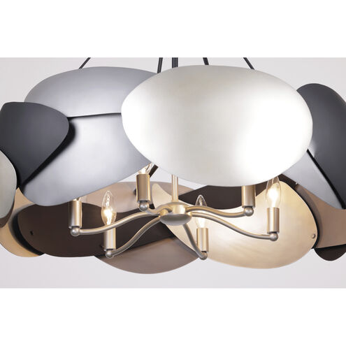 Metalo Misto 6 Light 28 inch Brass / Cola Grey / Matte Black Pendant Ceiling Light