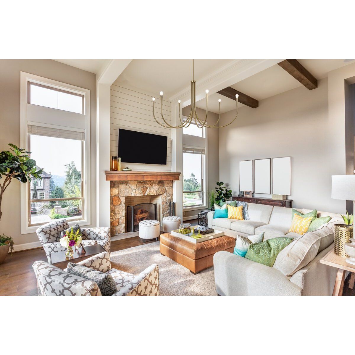 Layne 6 Light 50 inch Gold Chandelier Ceiling Light