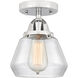 Nouveau 2 Fulton 1 Light 7 inch Polished Chrome Semi-Flush Mount Ceiling Light in Clear Glass