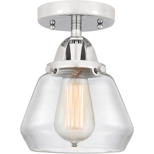 Nouveau 2 Fulton 1 Light 7 inch Polished Chrome Semi-Flush Mount Ceiling Light in Clear Glass