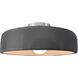 Radiance Collection - Spire 1 Light 13 inch Gloss Grey and Brushed Nickel Semi-Flush Ceiling Light in Replaceable Bulb, Gloss Gray, 13W x 6H, Form+Finish+Function