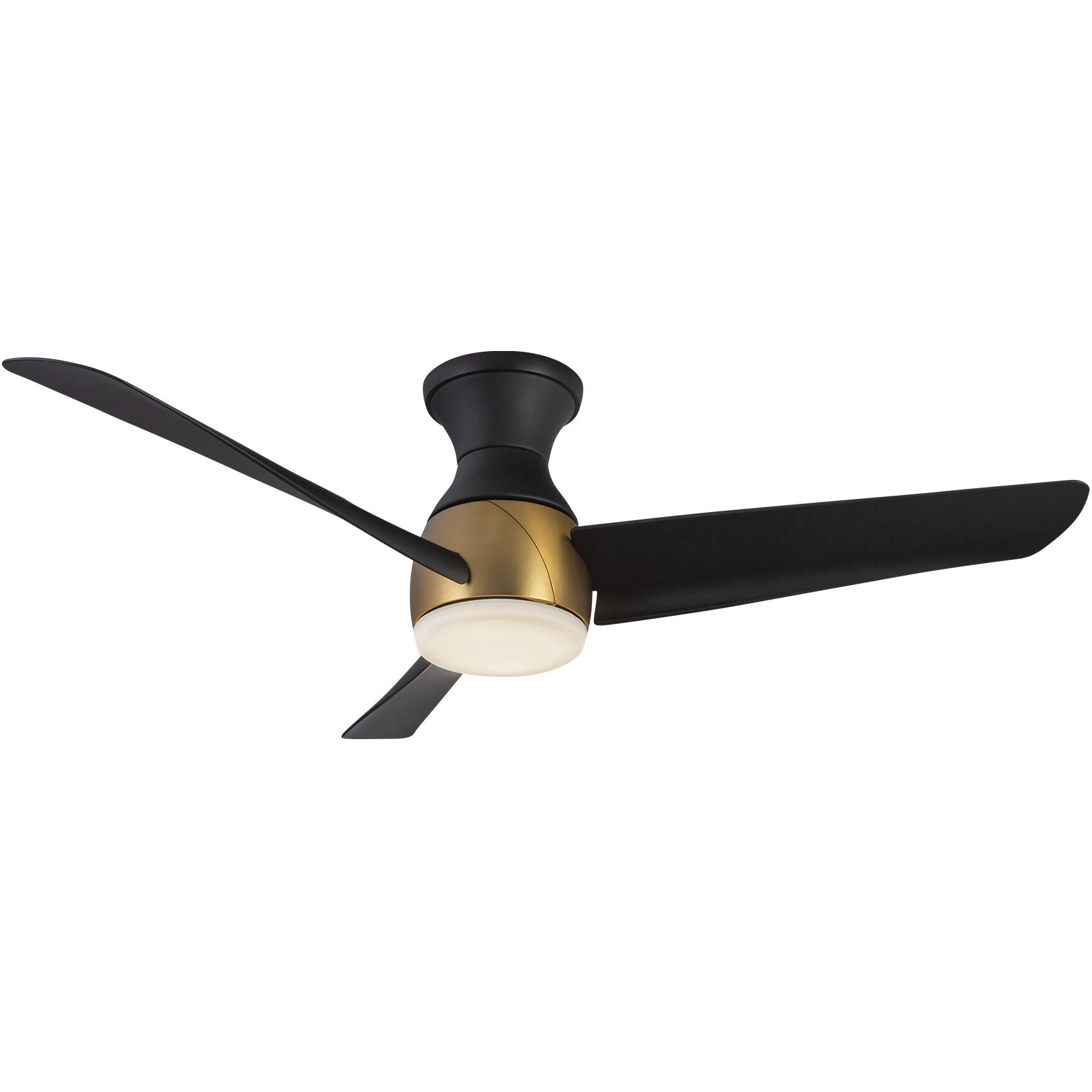 Thalia 54 inch Brushed Gold/Matte Black Hugger Fan in Brushed Gold and Matte Black