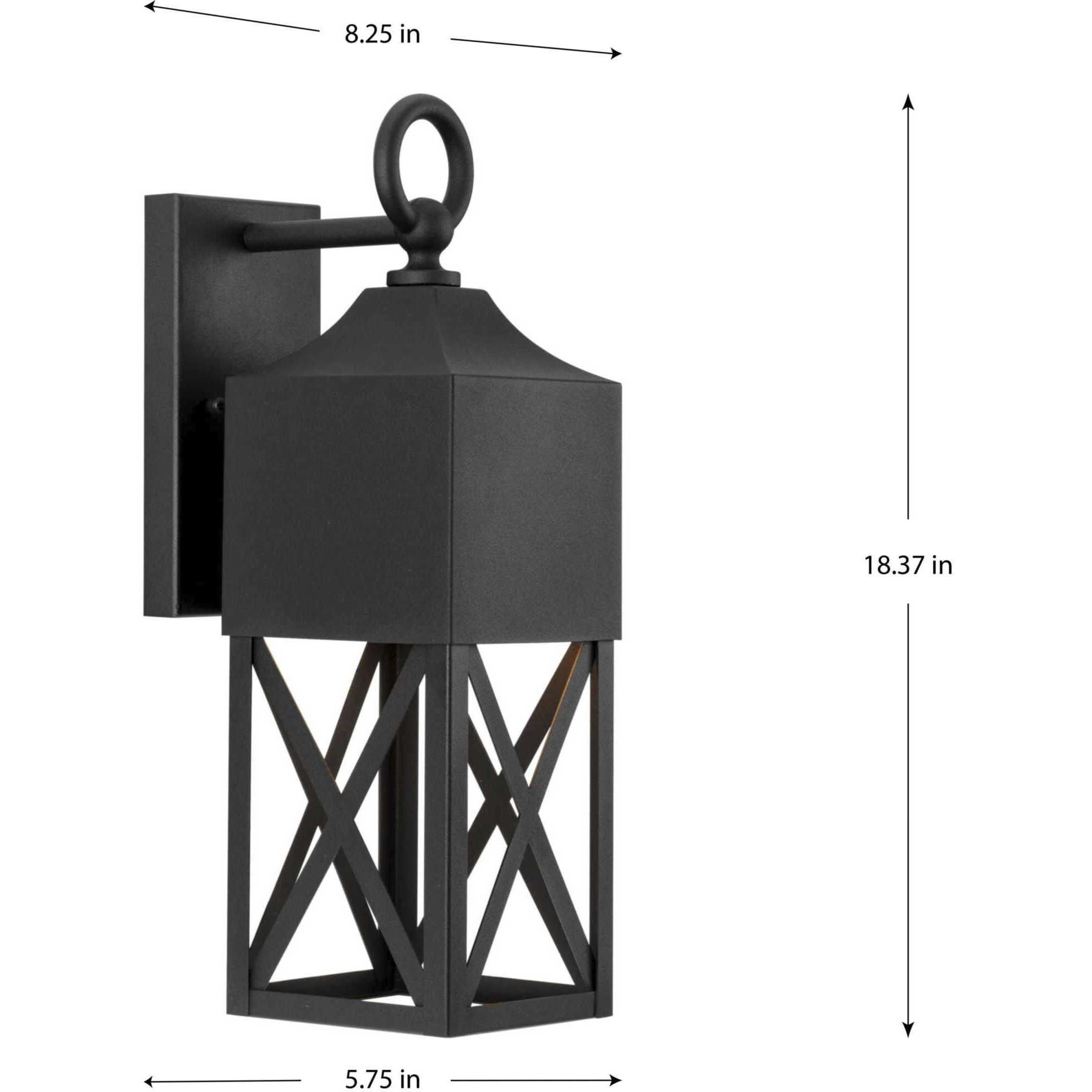 Birkdale 1 Light 18 inch Textured Black Outdoor Wall Lantern