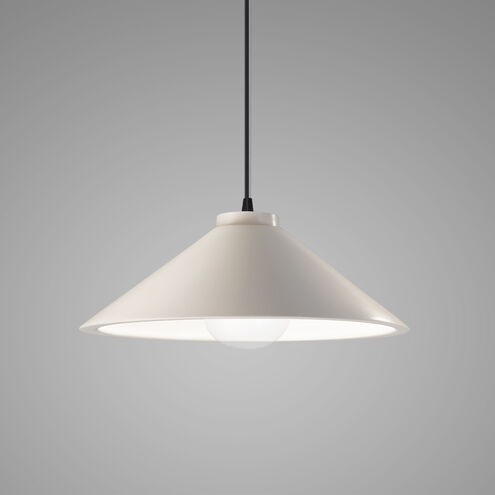 Radiance Collection LED 12 inch Matte White with Matte Black Pendant Ceiling Light