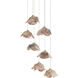 Catrice 7 Light 19 inch Silver/Contemporary Silver Leaf/Natural Shell Multi-Drop Pendant Ceiling Light
