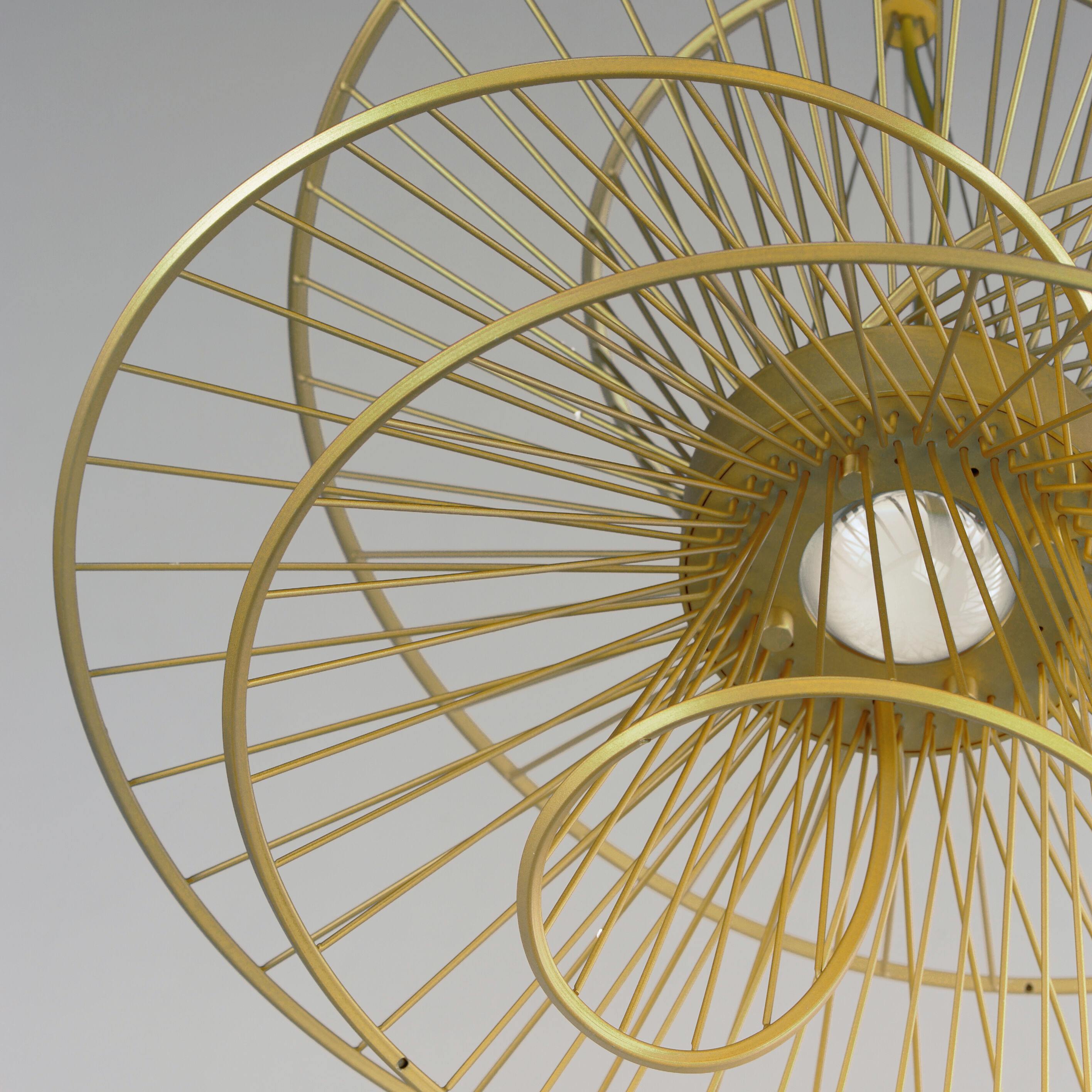 Zeta Suspension Pendant Ceiling Light in Natural Aged Brass