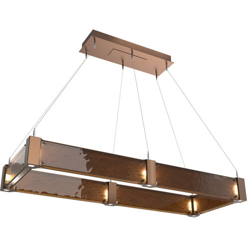 Parallel LED Burnished Bronze Linear Pendant Ceiling Light in 3000K LED, Bronze Granite, Rectangular
