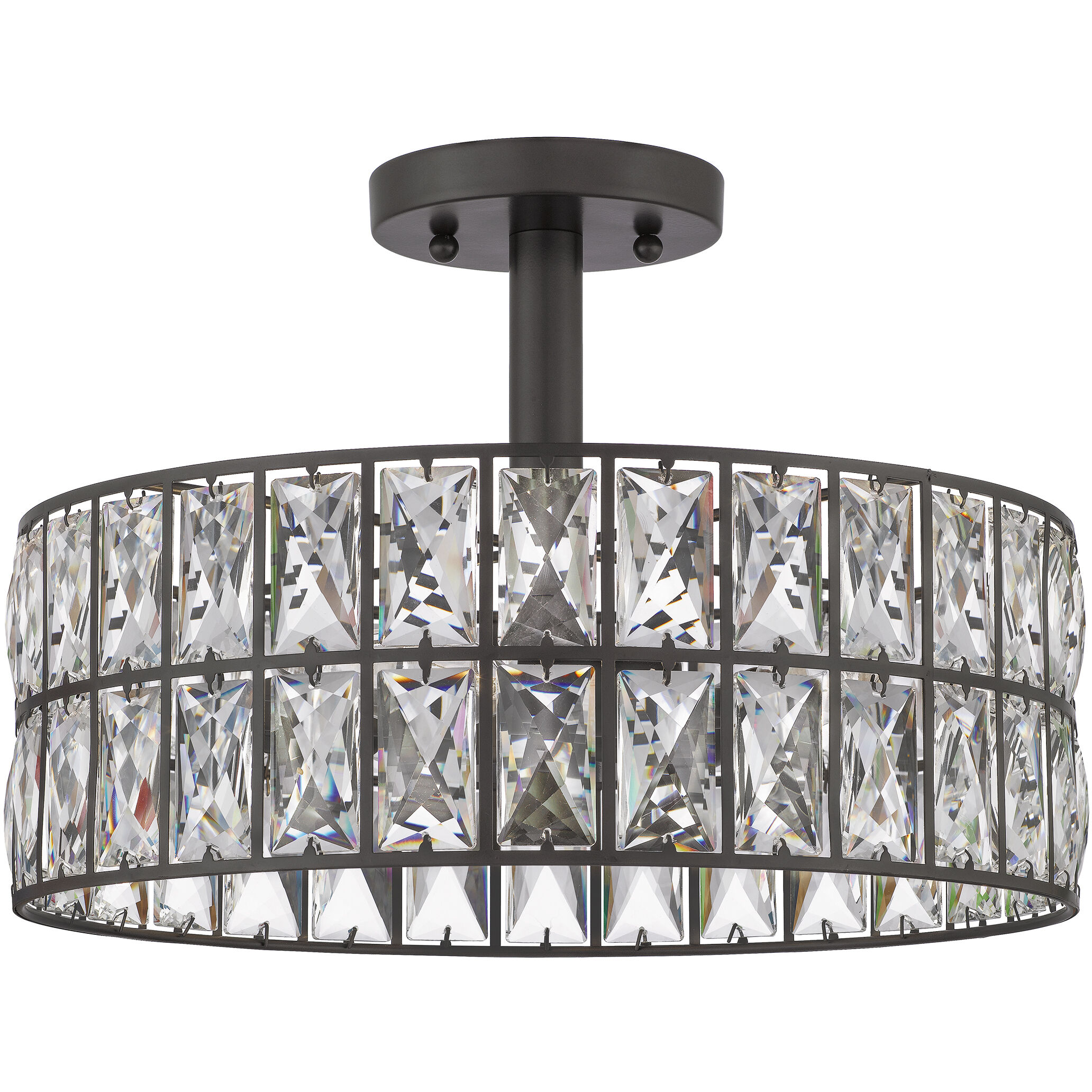 Bronze semi store flush mount light