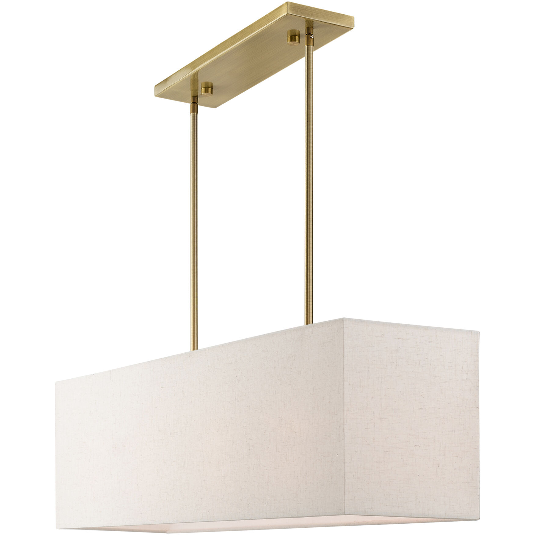 Summit 4 Light 36 inch Antique Brass Linear Chandelier Ceiling Light