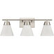 Vivica 3 Light 24 inch Brushed Nickel Vanity Light Wall Light