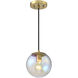 Neva LED 7 inch Brushed Gold Pendant Ceiling Light