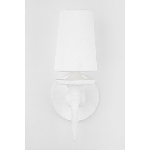 Torch 1 Light 6 inch White Plaster Wall Sconce Wall Light