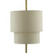 Combermere 3 Light 19 inch Antique Brass/Linen Chandelier Ceiling Light