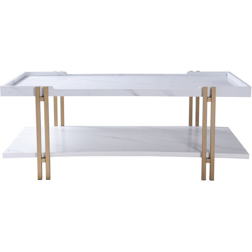 Dann Foley 48 X 18 inch Gold and White Marble Cocktail Table