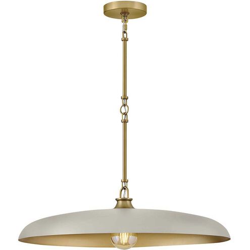 Sadie 1 Light 24 inch Lacquered Brass Chandelier Ceiling Light in Lacquered Brass with Light Taupe