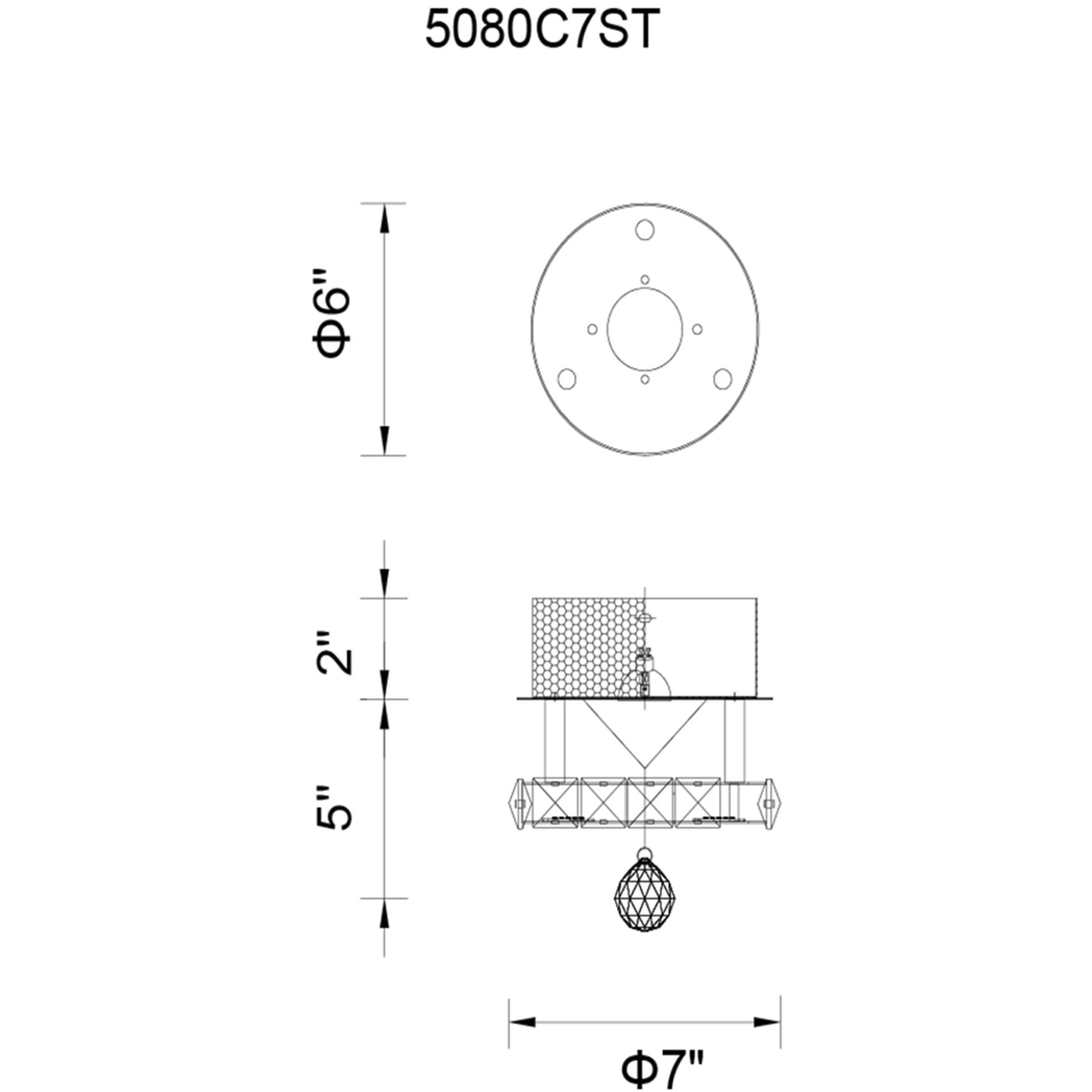 Ring LED 7 inch Chrome Flush Mount Ceiling Light