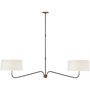 Thomas O'Brien Canto LED 68 inch Bronze and Brass Linear Chandelier Ceiling Light