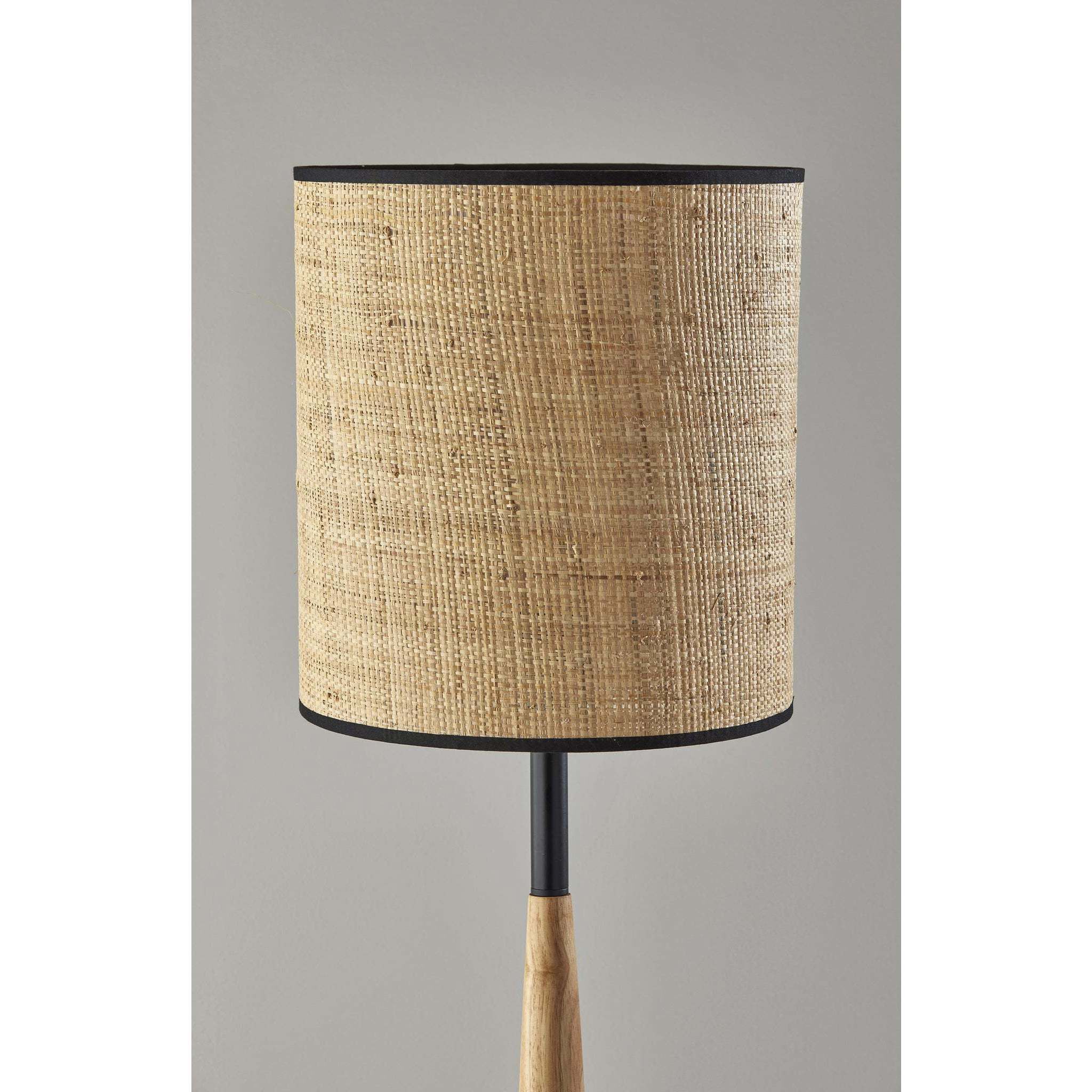 Cayman 63 inch 150.00 watt Black / Natural Wood Floor Lamp Portable Light