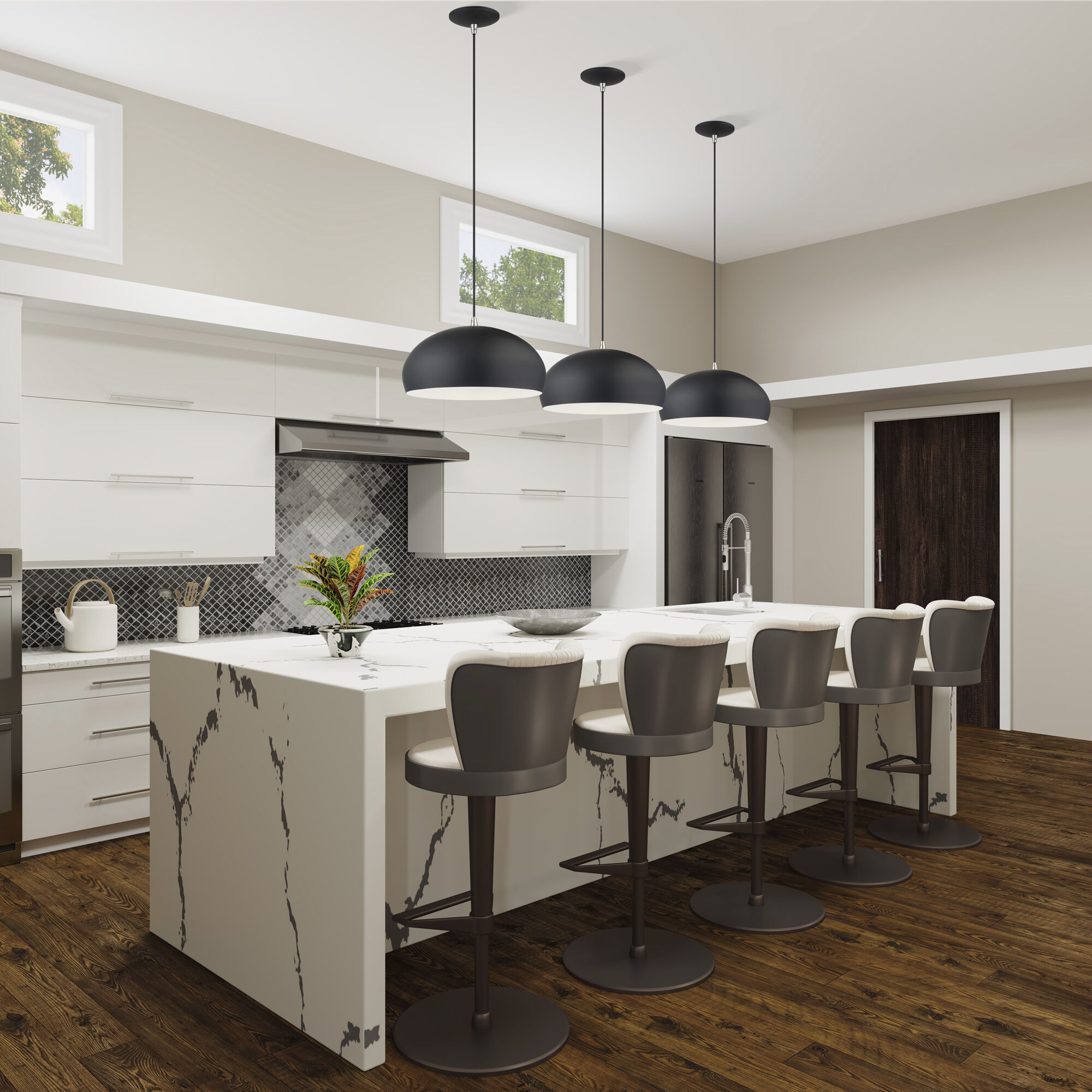 Domma 1 Light 14 inch Black with Brushed Nickel Accents Pendant Ceiling Light