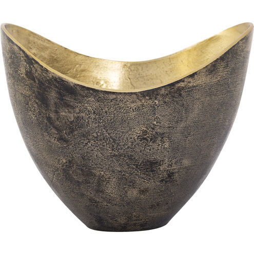 Hansen 11.75 X 9.75 inch Decorative Bowl in Black and Brass