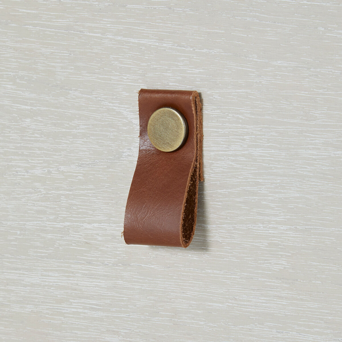 Maya Cerused White / Stained Brass / Caramel Brown Leather Dresser