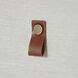 Maya Cerused White / Stained Brass / Caramel Brown Leather Dresser