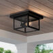 Evanton 1 Light 8 inch Powder Coated Black Outdoor Flush Mount
