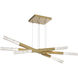 Axis LED 61.3 inch Gilded Brass Linear Pendant Ceiling Light in 2700K LED, Moda Triple