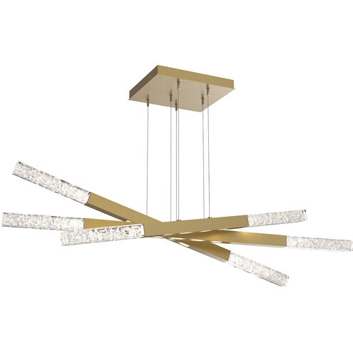 Axis LED 61.3 inch Gilded Brass Linear Pendant Ceiling Light in 2700K LED, Moda Triple