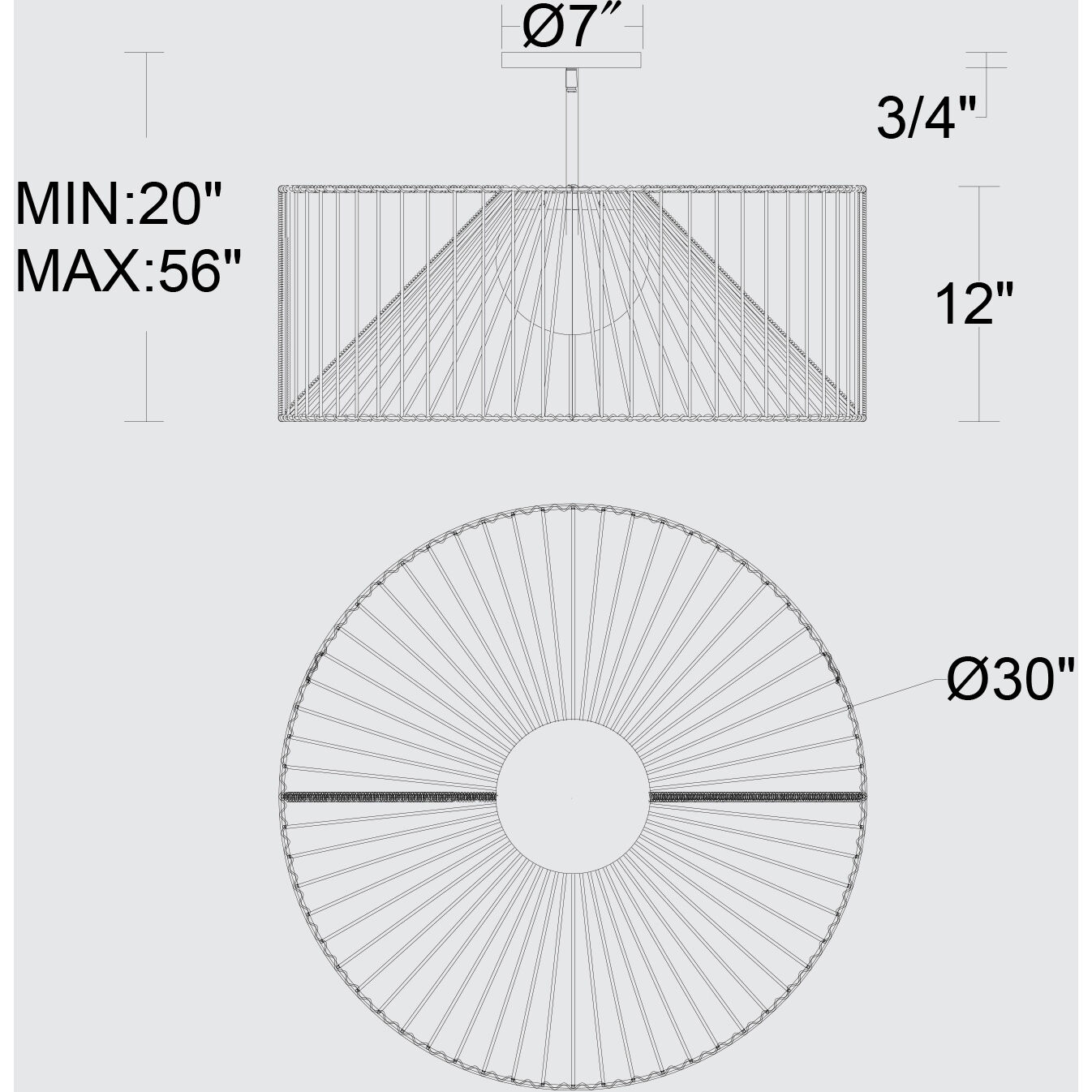 Key West LED 30 inch Sand Black Outdoor Pendant