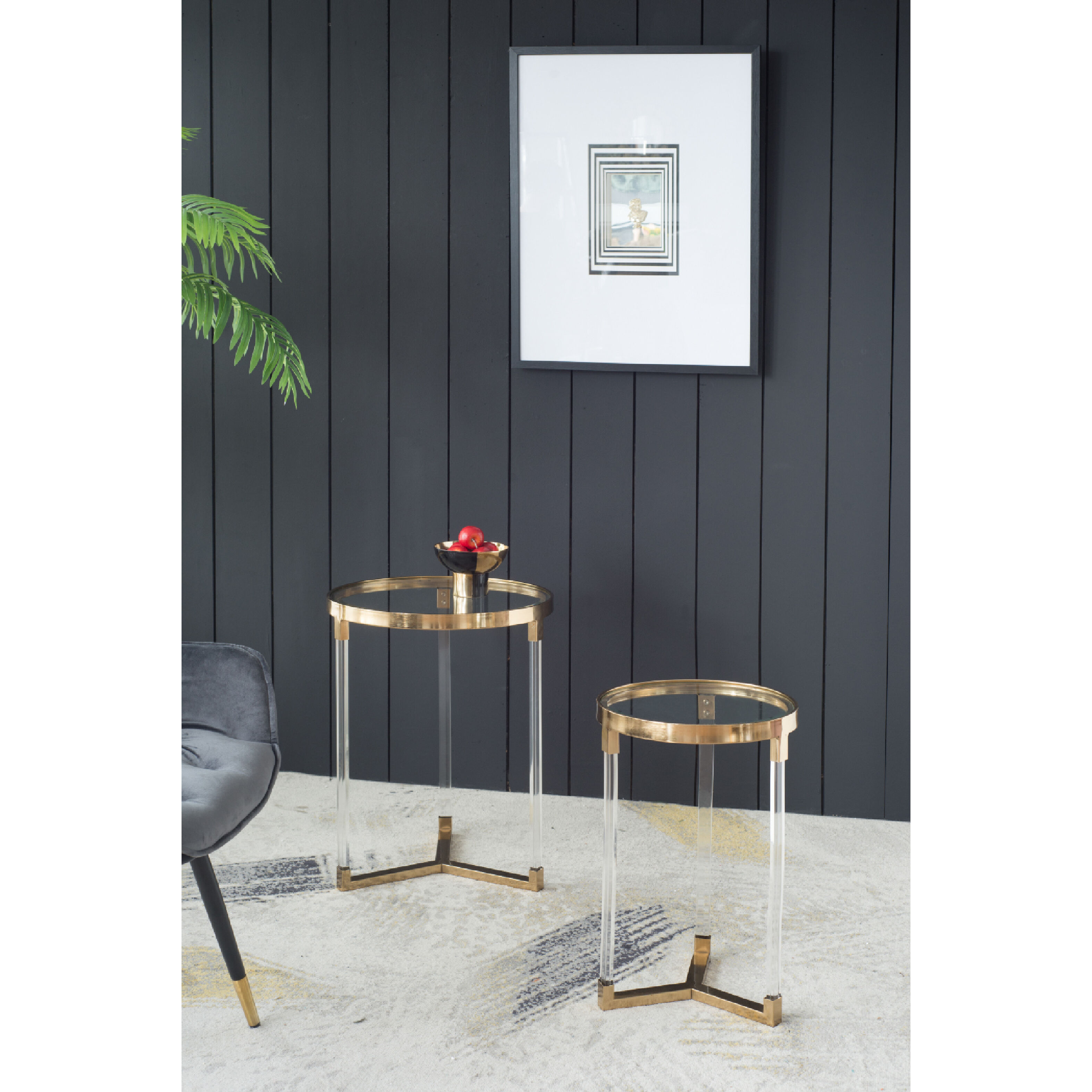 Verrill Gold/Clear Accent Table