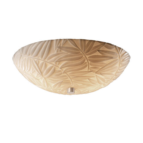 Porcelina LED 18 inch Dark Bronze Semi-Flush Ceiling Light in 3000 Lm LED, Banana Leaf, Round Bowl