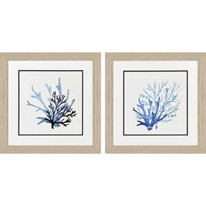 Coral Shades Blue and Teal and Beige Framed Art