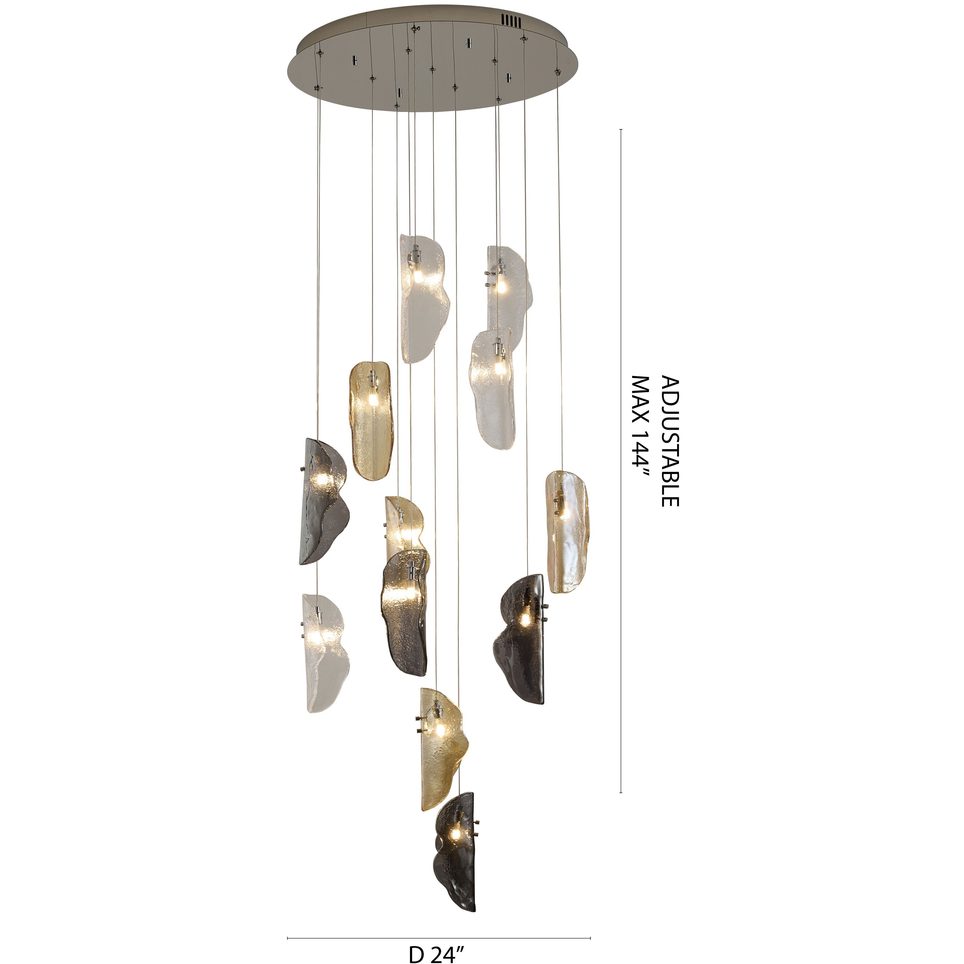 Canada 12 Light 24 inch Chrome Chandelier Ceiling Light