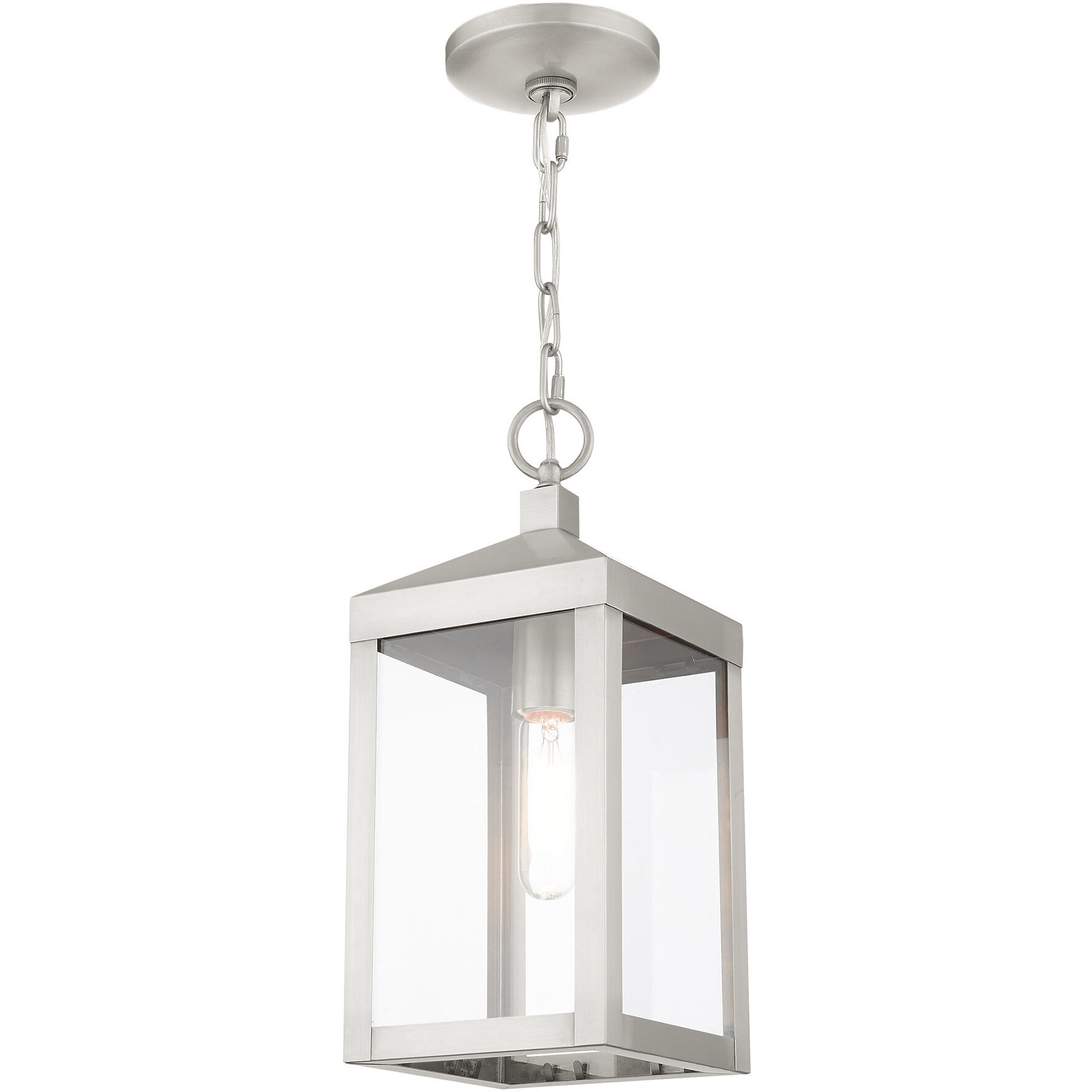 Nyack 1 Light 6 inch Brushed Nickel Outdoor Pendant Lantern
