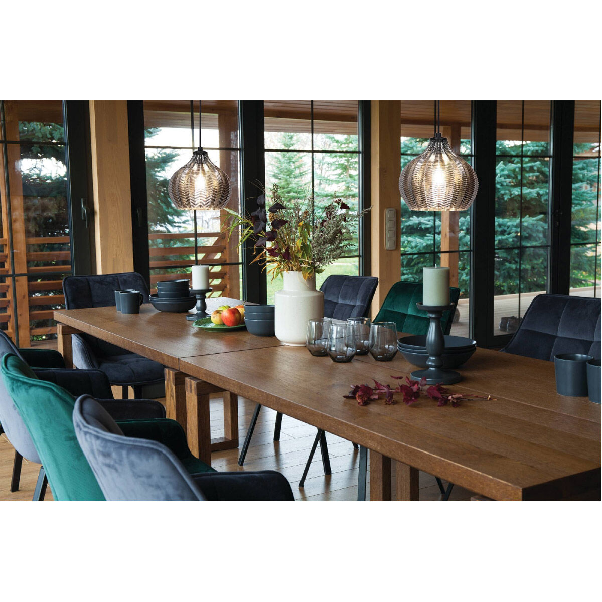 Tamallat 1 Light 9 inch Structured Black Pendant Ceiling Light