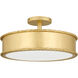Mara 3 Light 16 inch Gold Leaf Semi-Flush Mount Ceiling Light