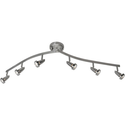 Mirage 6 Light 120 Brushed Steel Linear Ceiling Spot Ceiling Light
