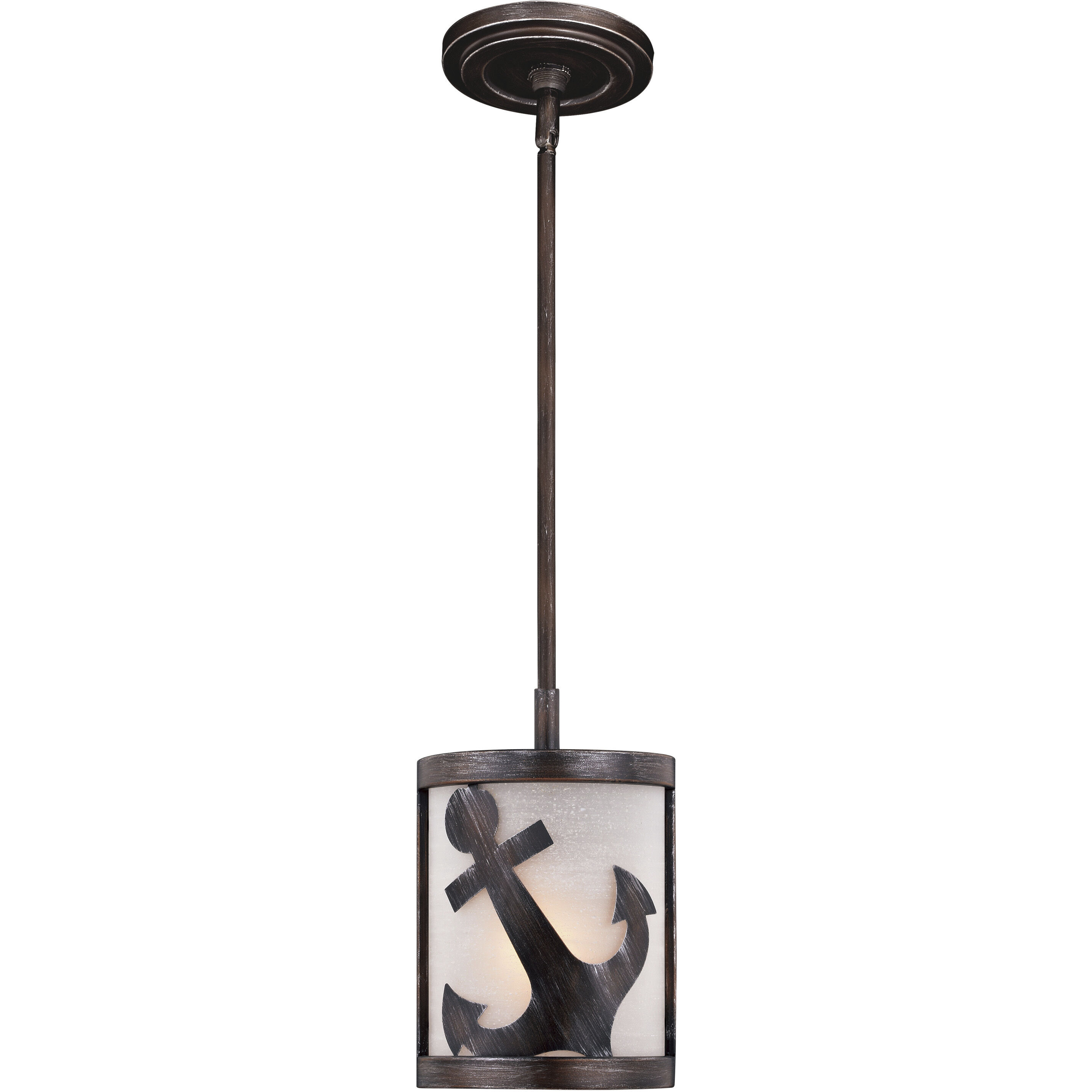 Nautique LED 6.25 inch Sterling Bronze Mini Pendant Ceiling Light