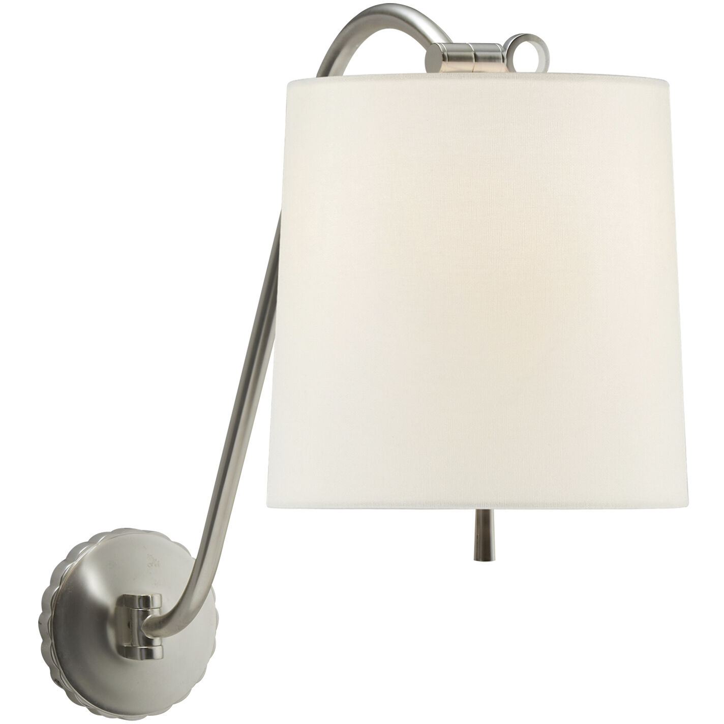 Visual Comfort Signature Collection Barbara Barry Understudy 25 inch 60 watt Soft Silver Swing Arm Sconce Wall Light in Linen BBL2010SS-L - Open Box