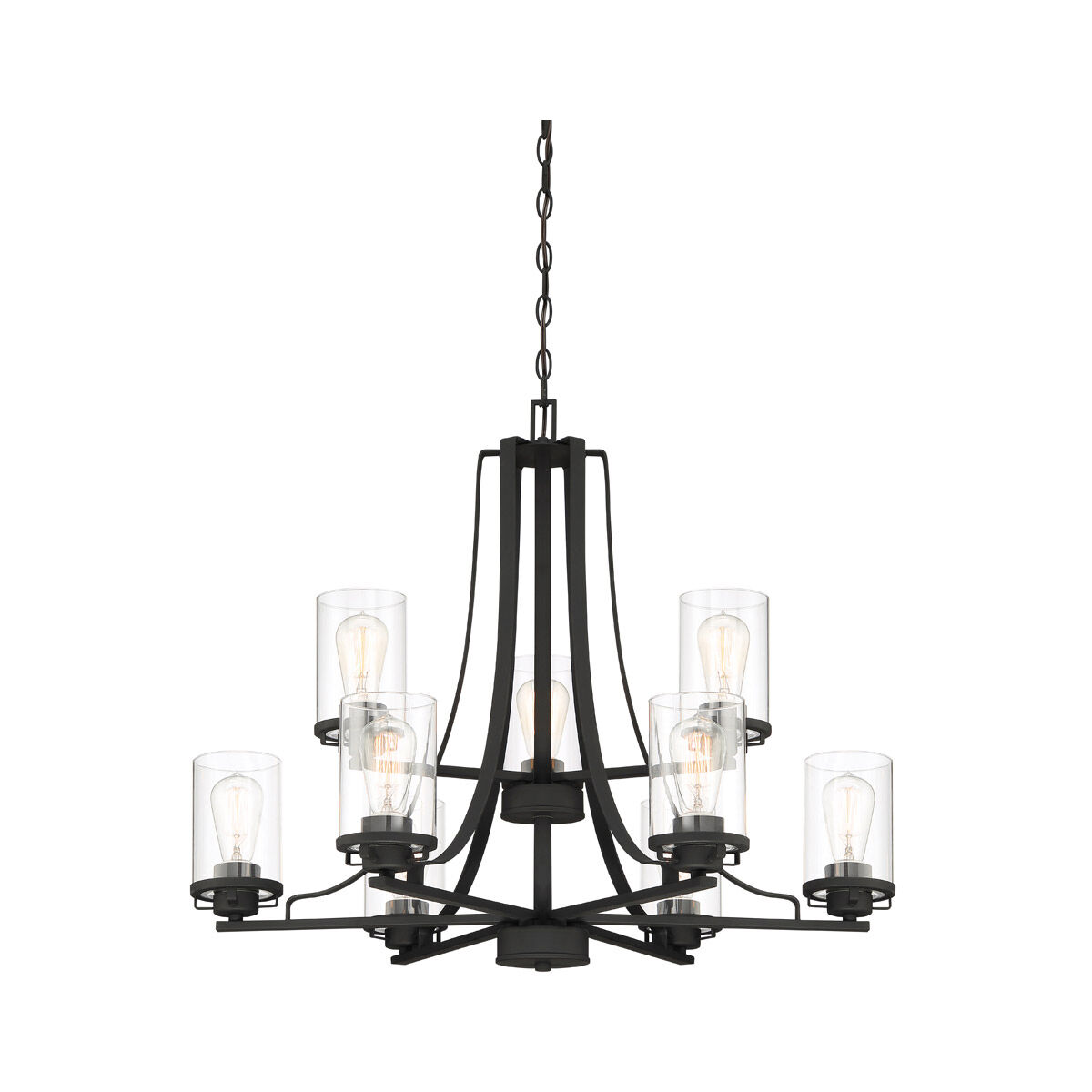 Jedrek 9 Light 33 inch Black Chandelier Ceiling Light