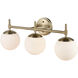 None 3 Light 24 inch Modern Gold Bathroom Vanity Light Wall Light