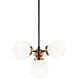 Maru 4 Light 21 inch Aged Gold Brass Pendant Ceiling Light in Aged Gold Brass and Opal Glass