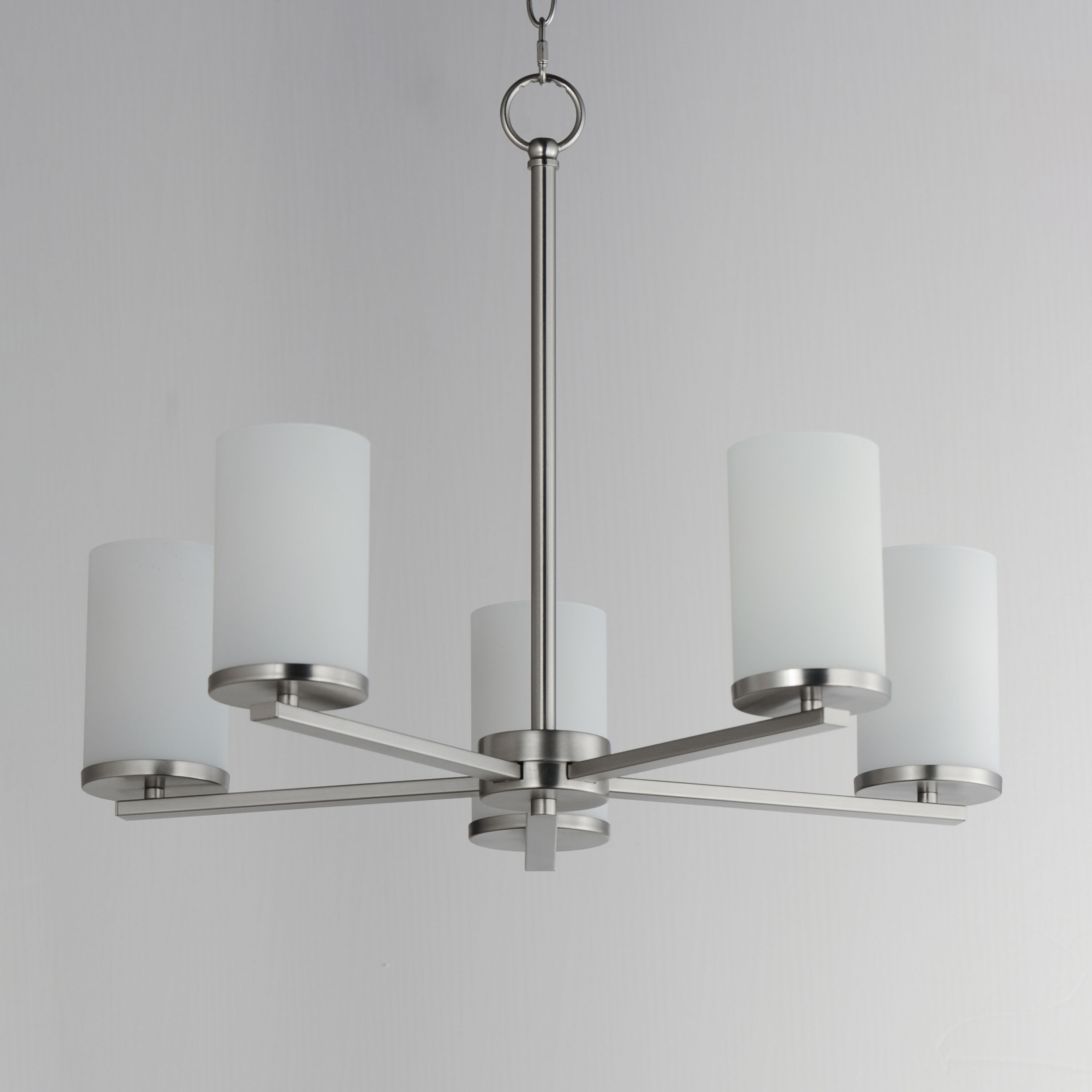 Lateral 5 Light 24 inch Satin Nickel Chandelier Ceiling Light