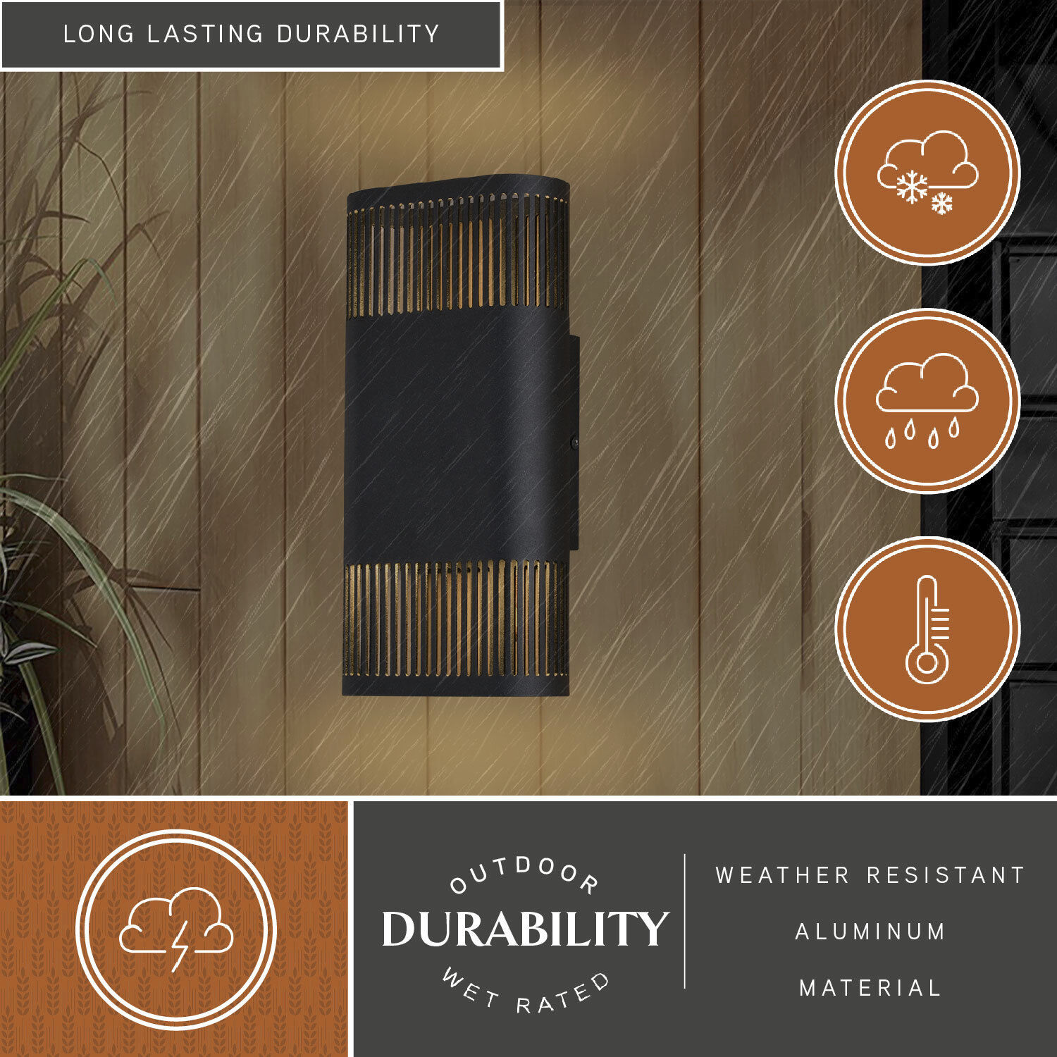 Skyline LED 10.25 inch Textured Black Outdoor Wall Sconce