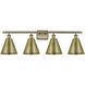 Ballston Cone LED 38 inch Antique Brass Bath Vanity Light Wall Light
