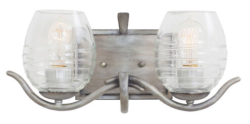 Seabrook 2 Light 15.75 inch Moon Silver Bath Vanity Wall Light